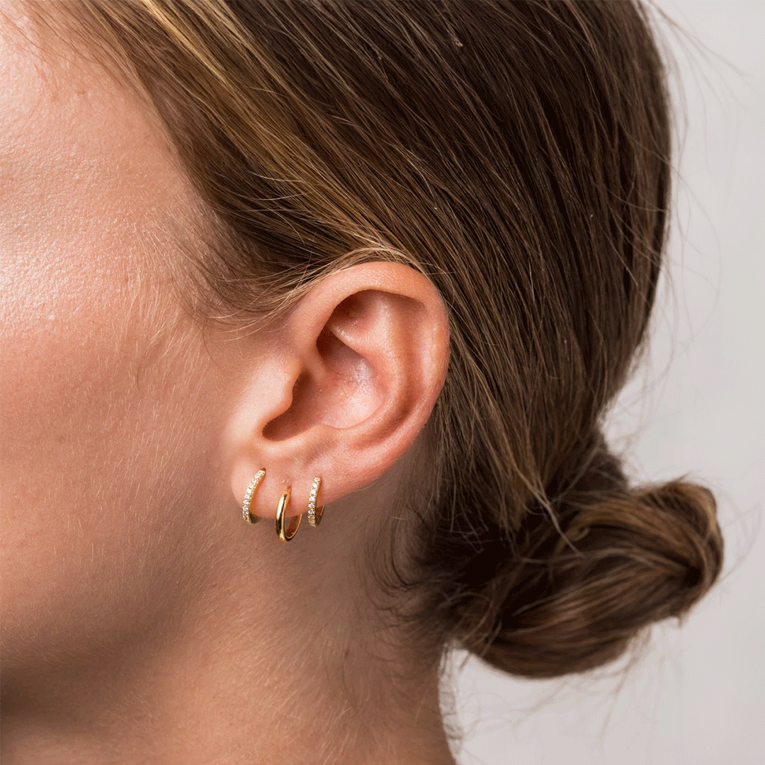 Aretes Hoops + Hoops Brillantes Duo