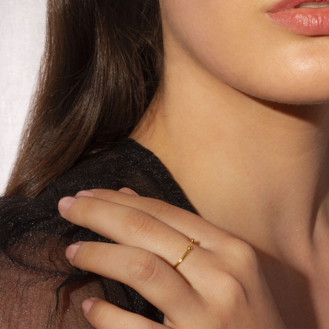 anillo plata oro 18k