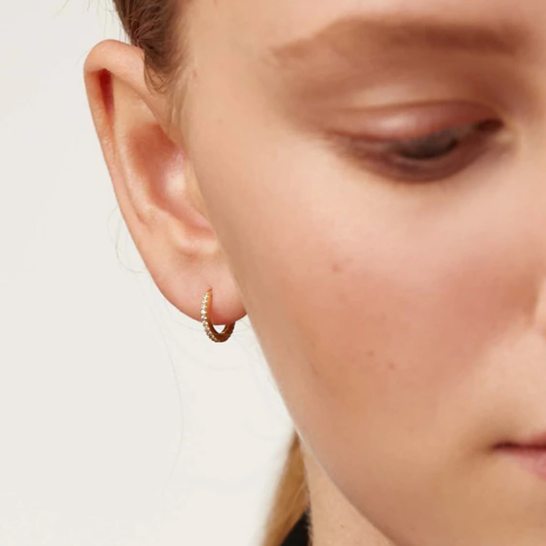 Aretes Mini Hoops Brillantes Duo