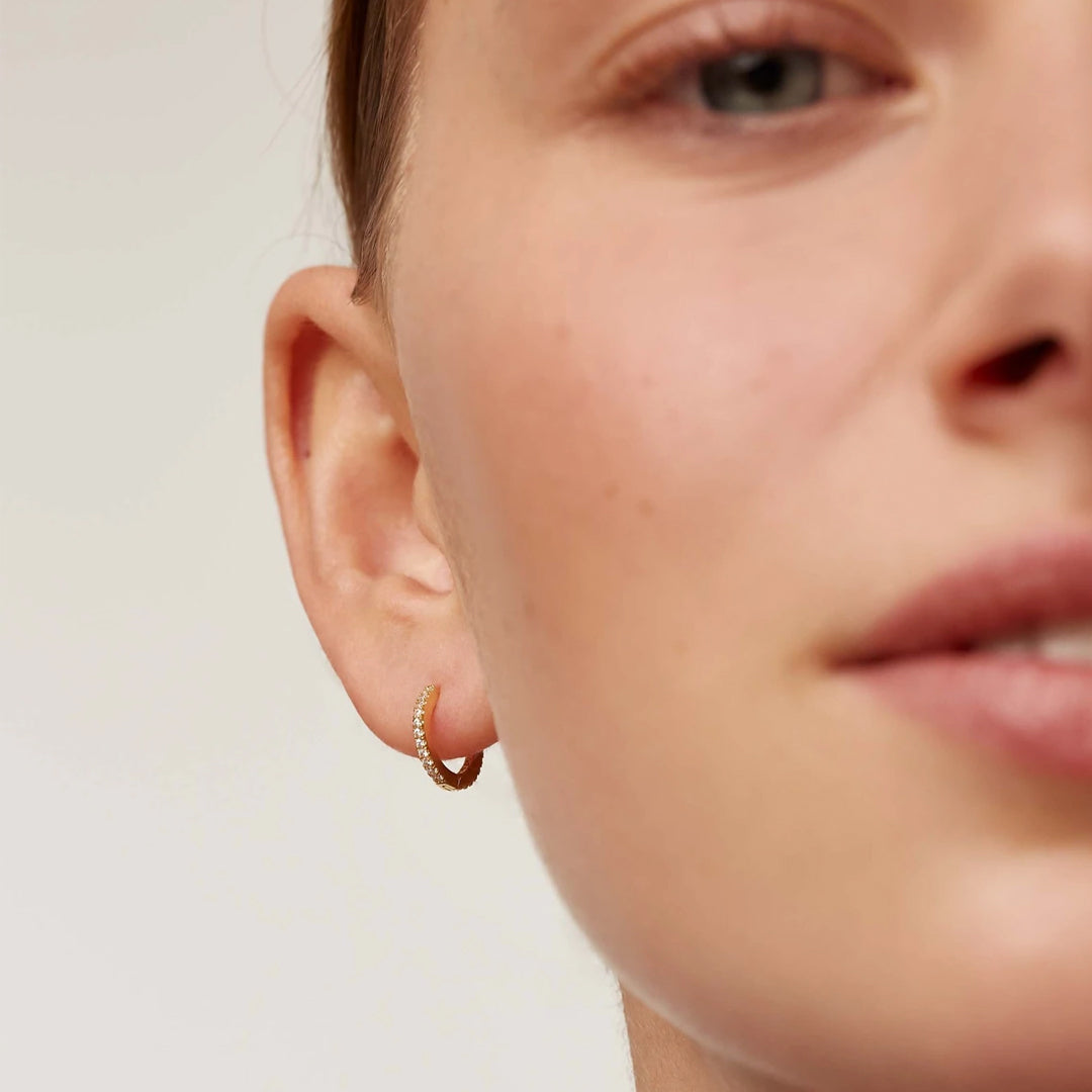 Aretes Mini Hoops Brillantes Duo